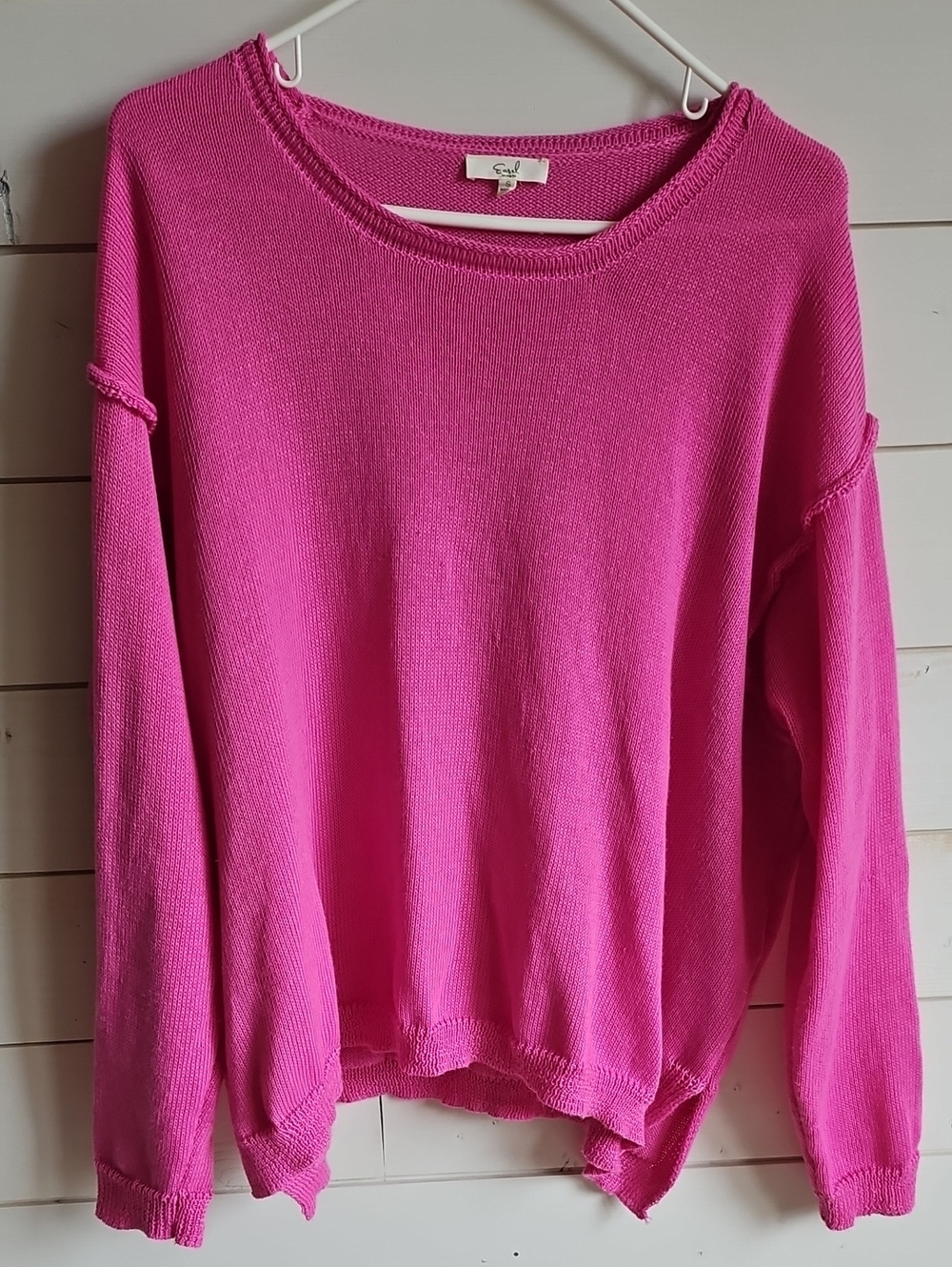 easel Oversized Pink Lightweight Crewneck Sweater